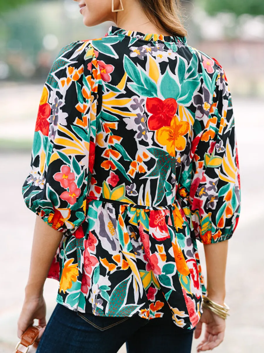 Women's Casual Floral Shirt