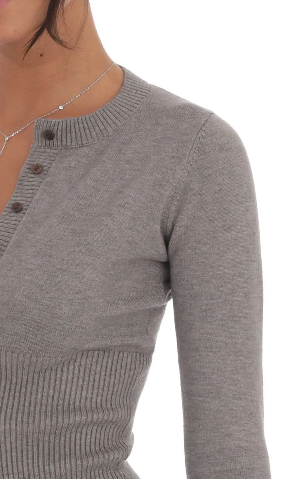 Cinch Waist Cardigan In Grey