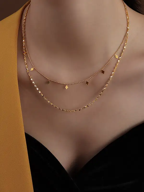 Minimal Alloy Geometric Necklace