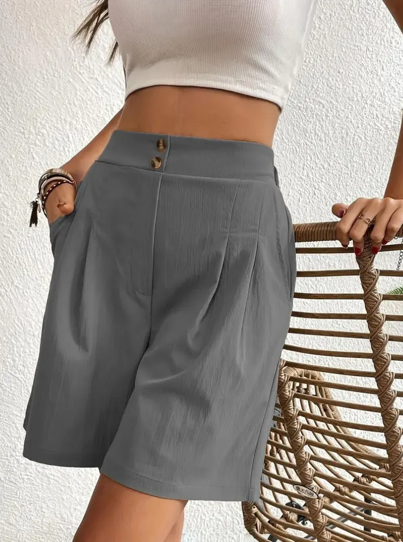High Waisted Pleated Shorts