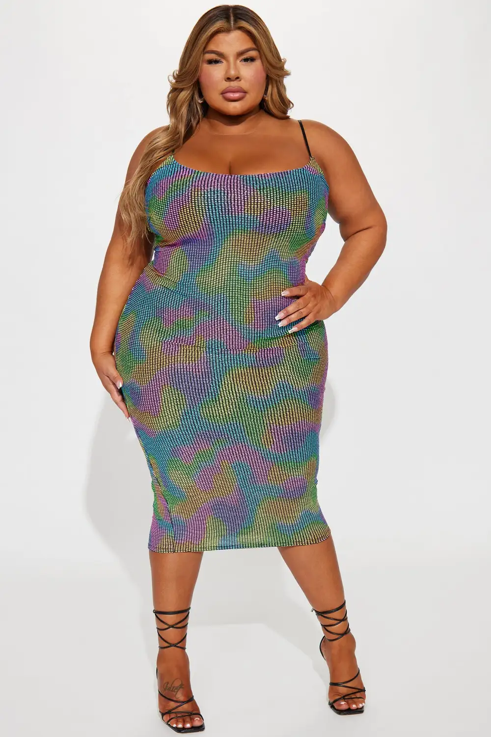 Stay Trippy Midi Dress - Multi Color
