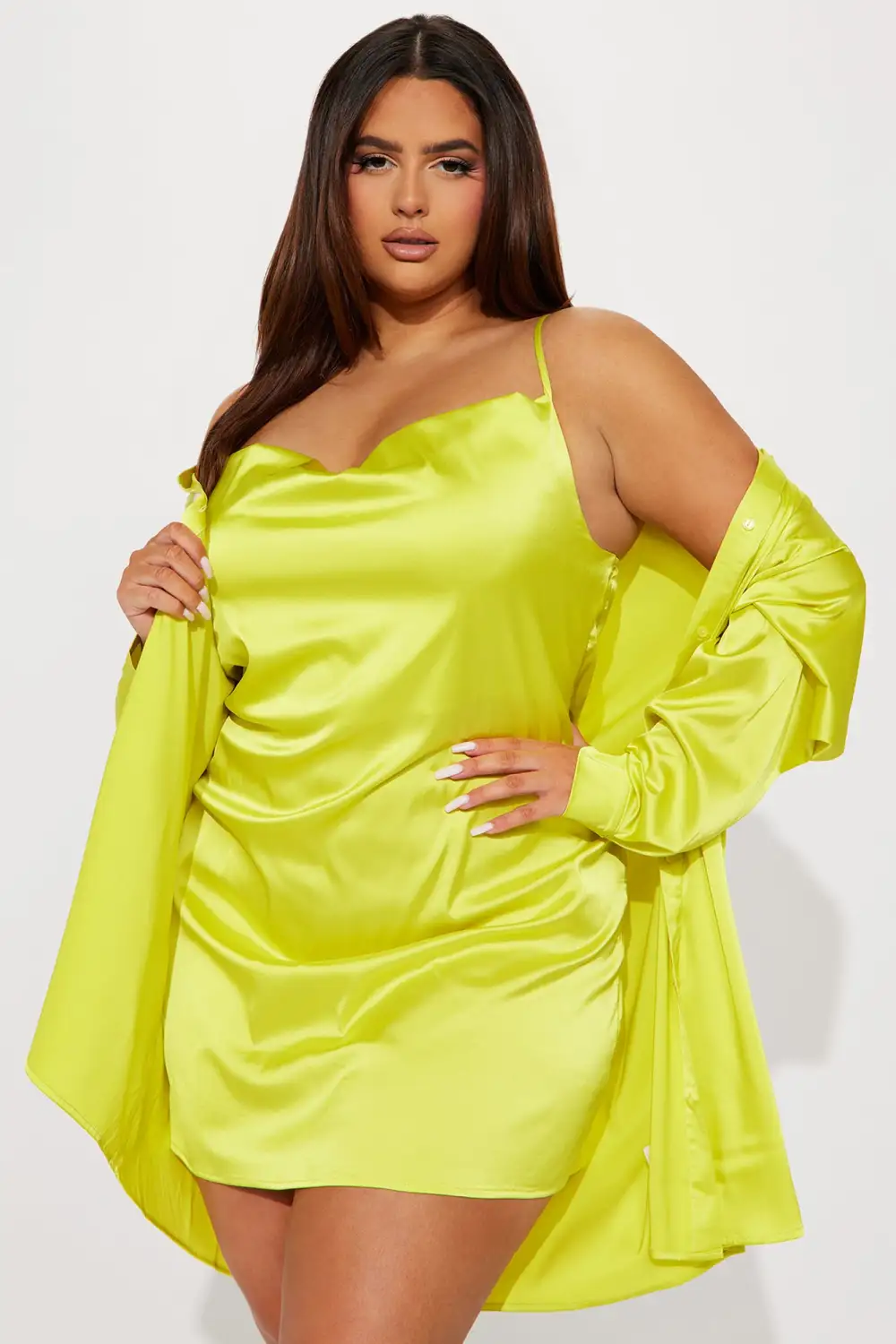 Stella Mini Dress Set - Neon Yellow