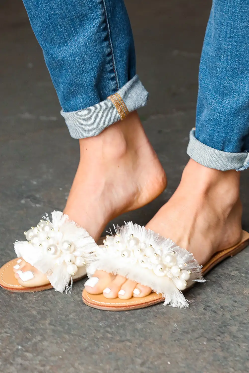 Linen Fray Sandals