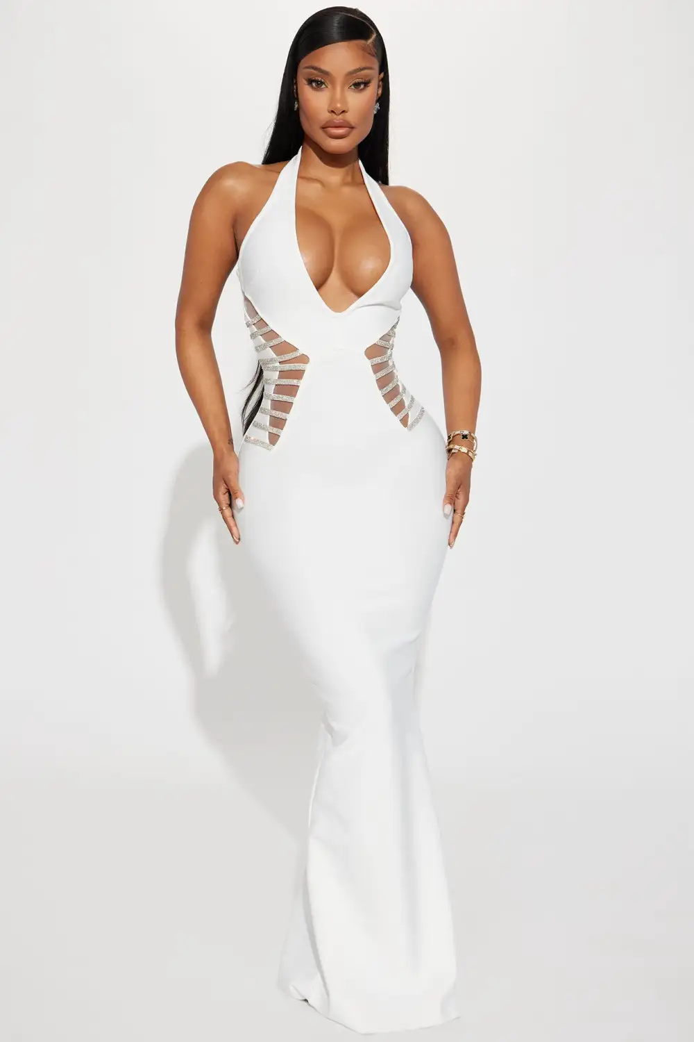 Carmen Bandage Maxi Dress - White