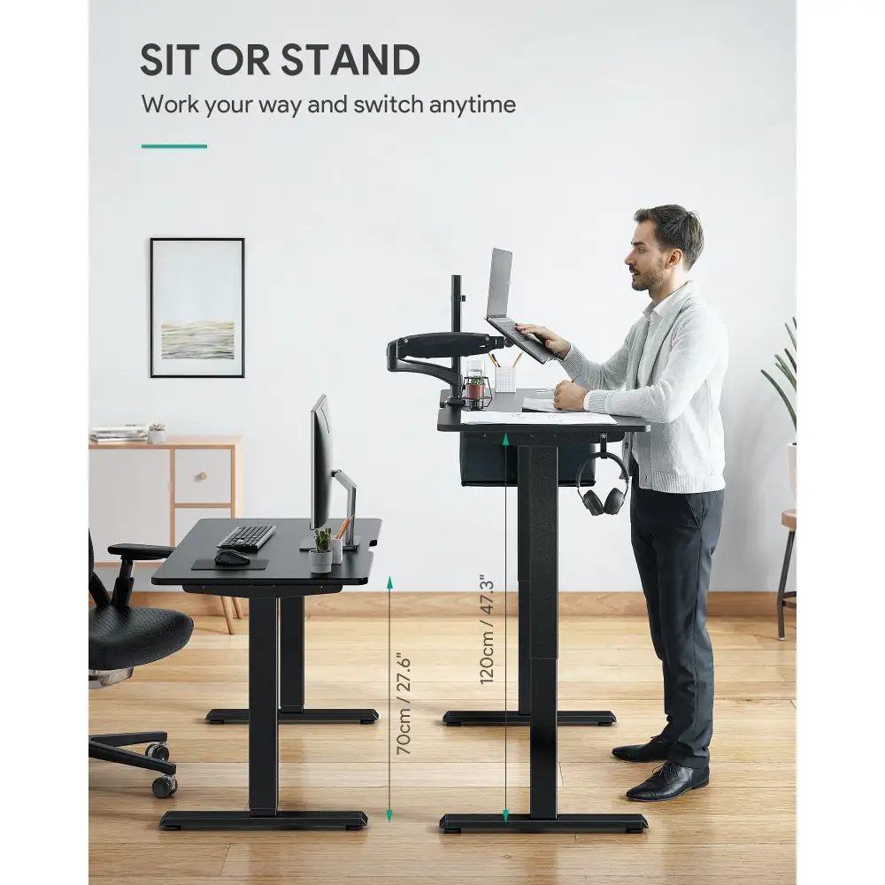 AUKEY Dual Motors Height-Adjustable Electric Standing Desk 48 x24'', Black