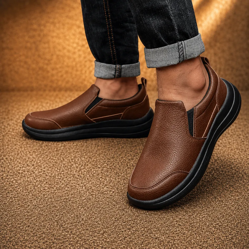 Lightweight Leather Slip Ons