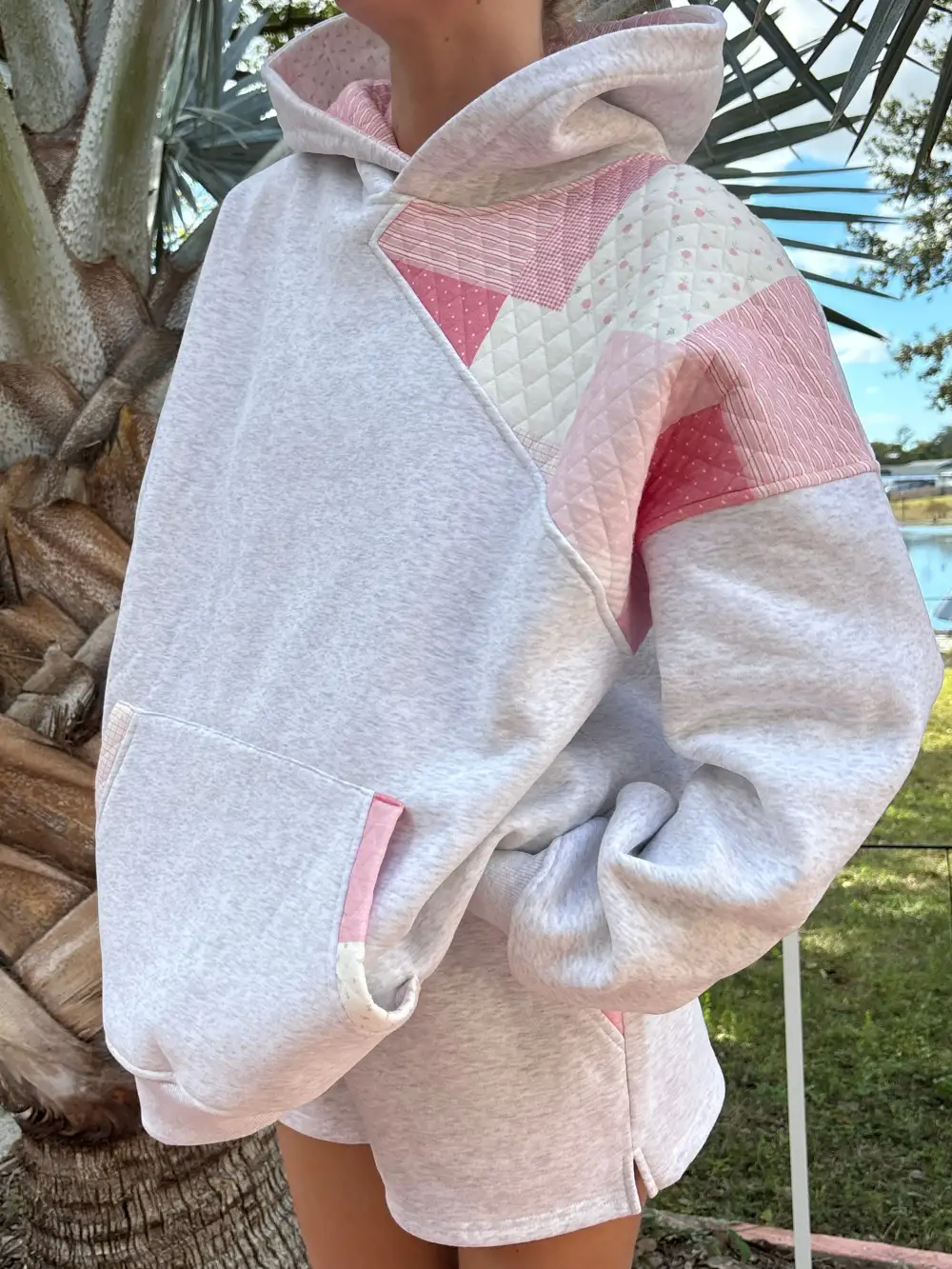 Everyday Quilted Patchwork Hoodie