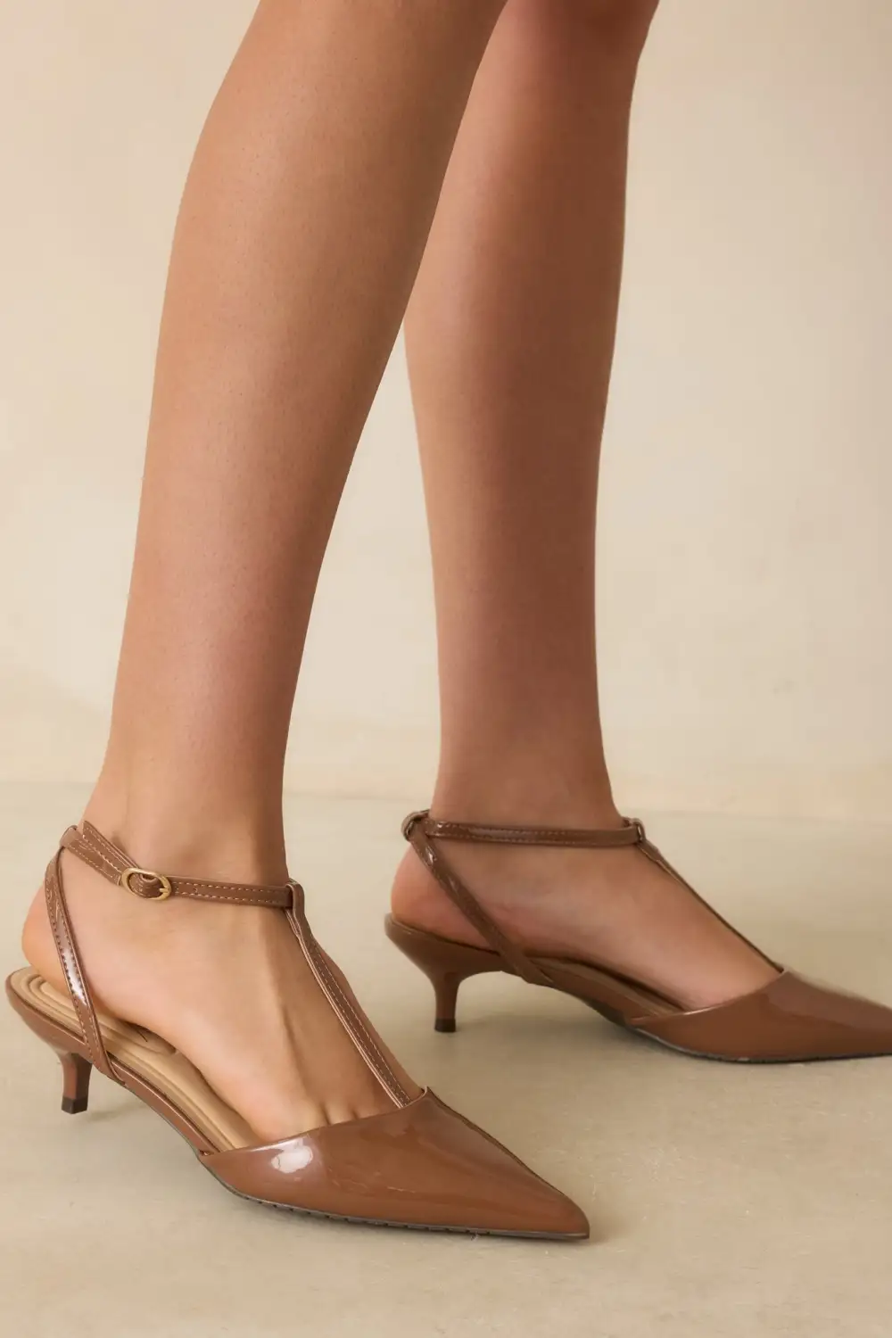Layered Faux Leather Leather Heels