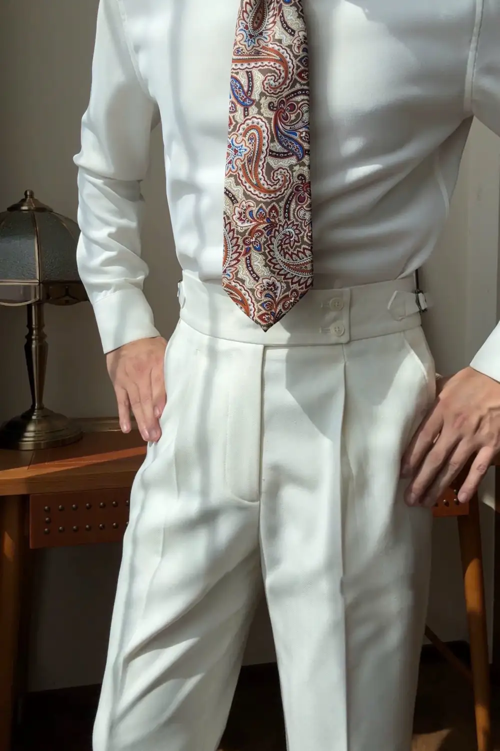 Smart Elastic Side Tab Trousers