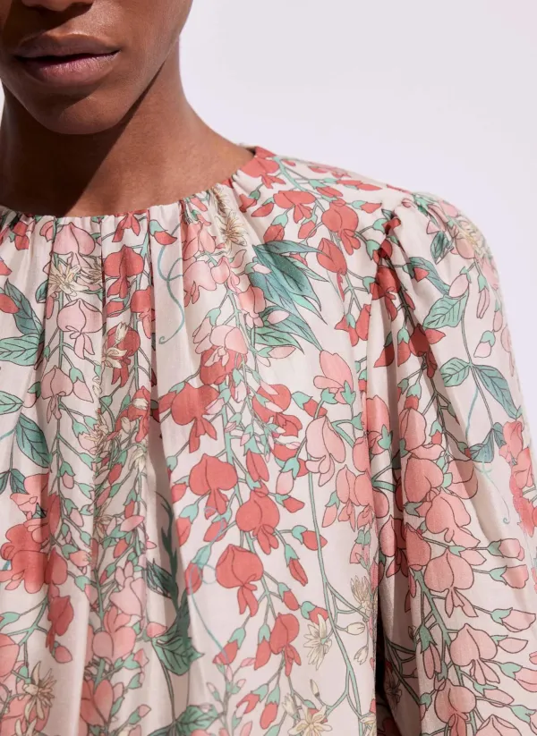 Casual Style Pink Floral Print Top