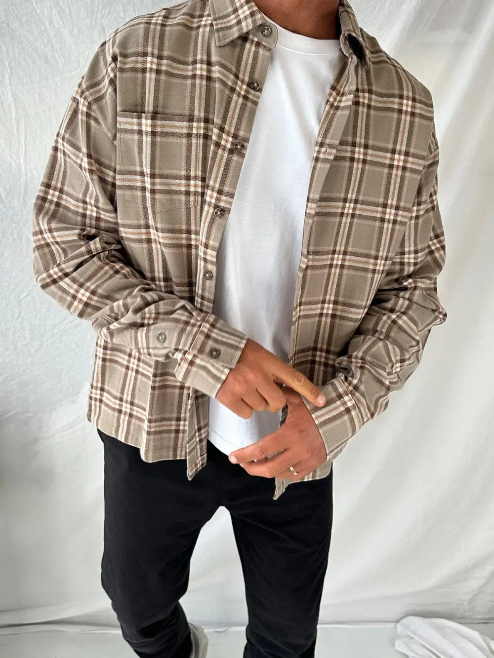 Casual Versatile And Comfortable Light Brown Shirt