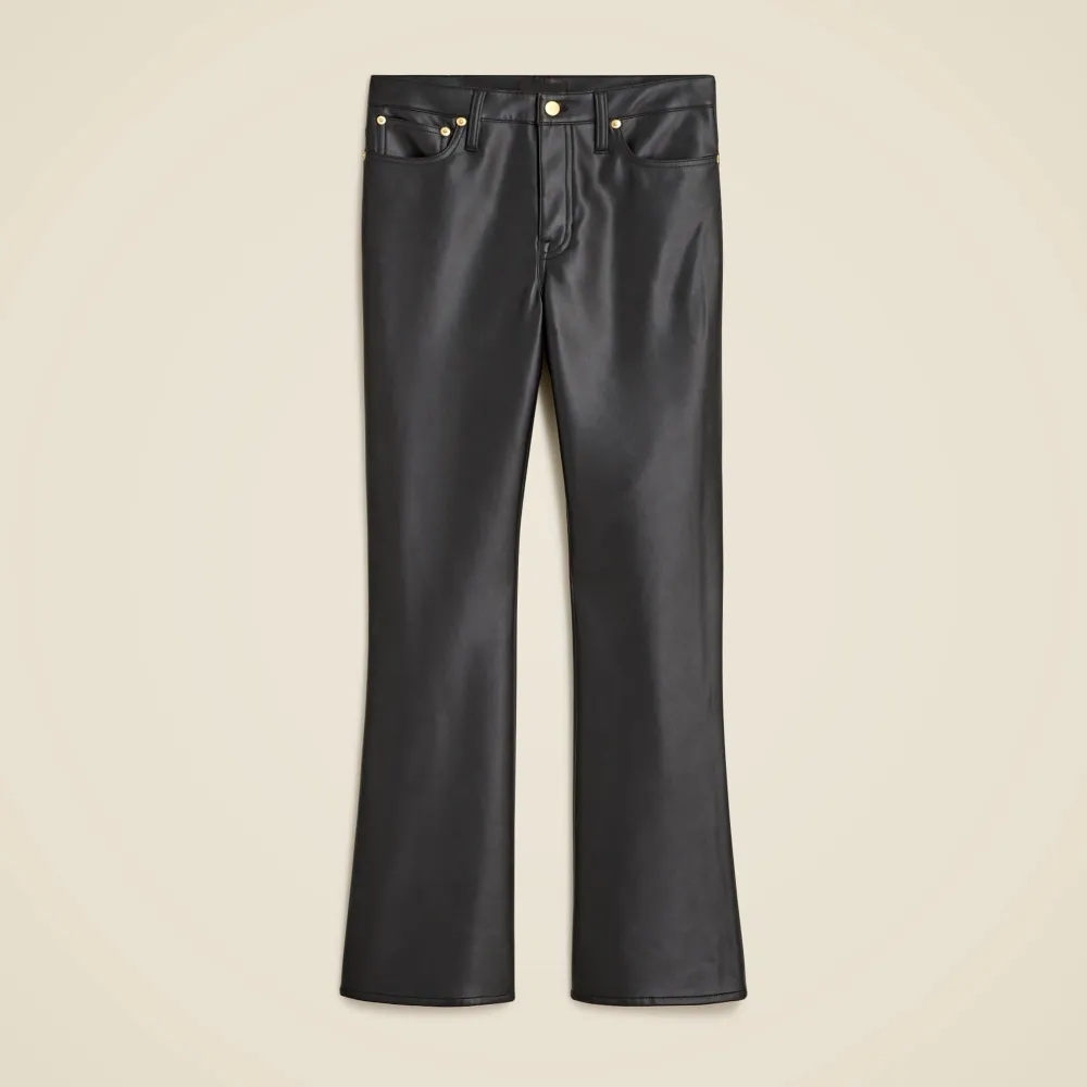 High-Rise Bootcut Pants in Faux Leather