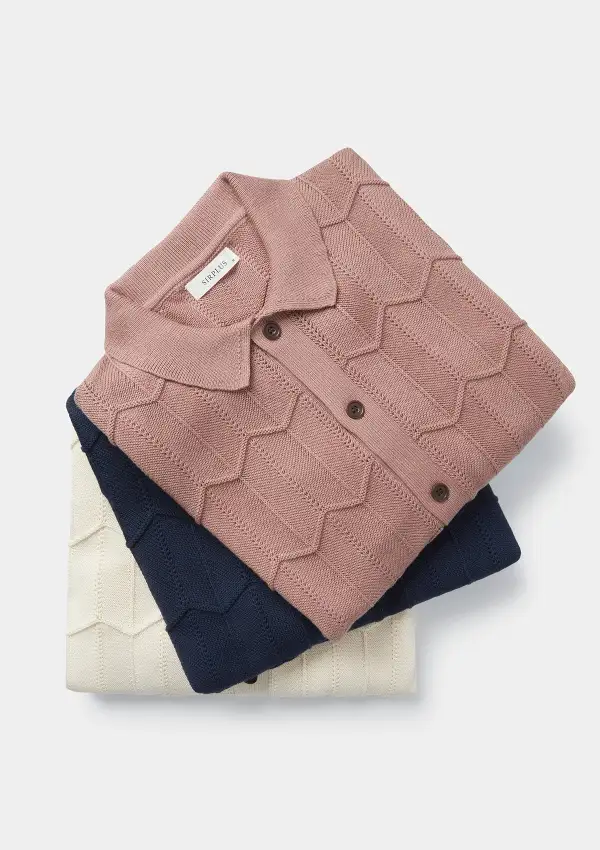 Clay Chevron Knit Polo