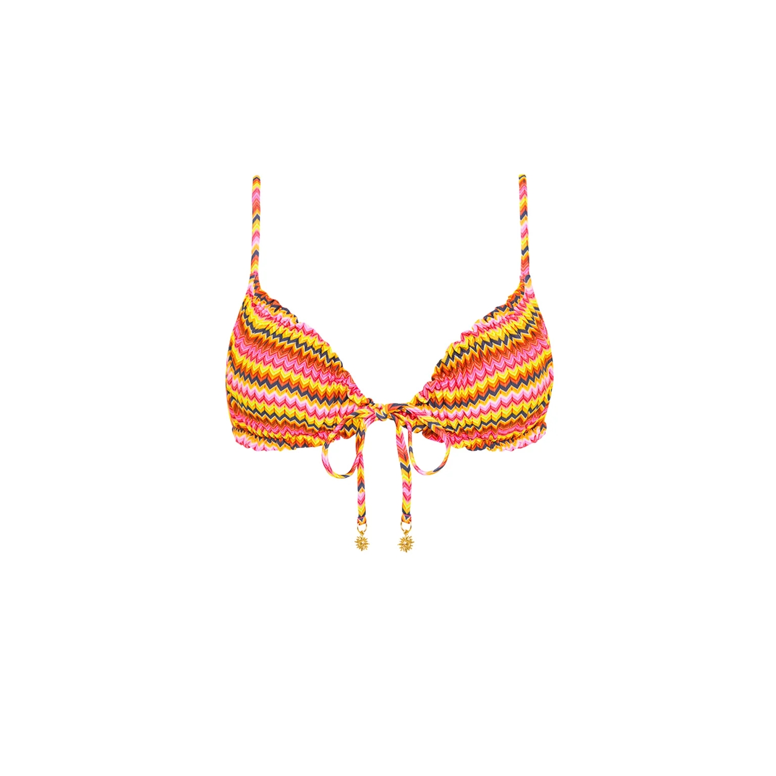 RUCHED BOW BRALETTE BIKINI TOP