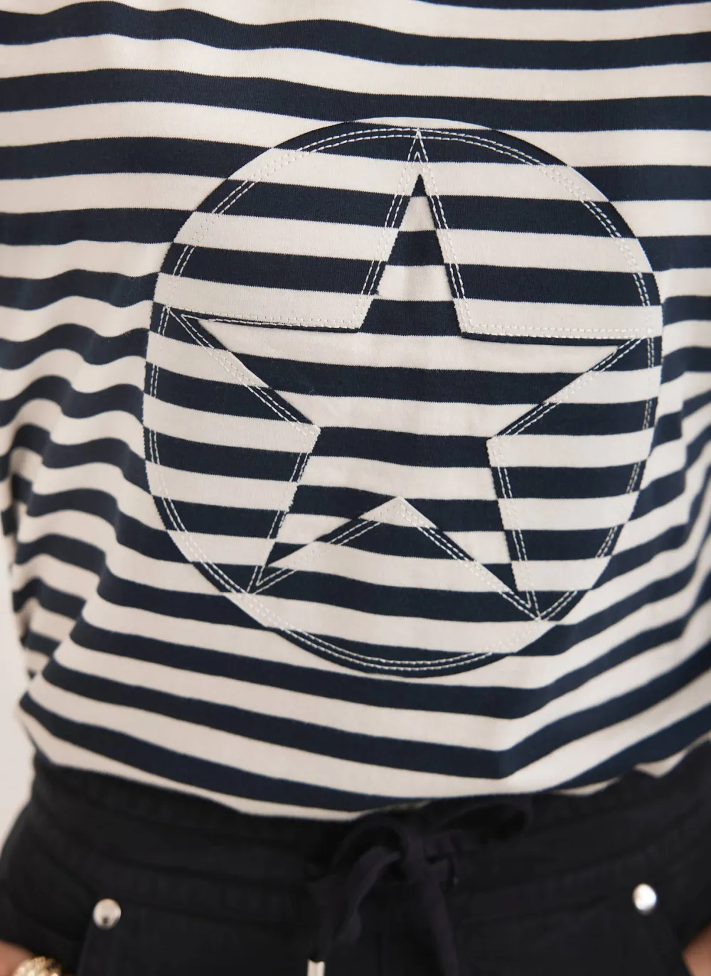 Casual Style Striped Star T-Shirt