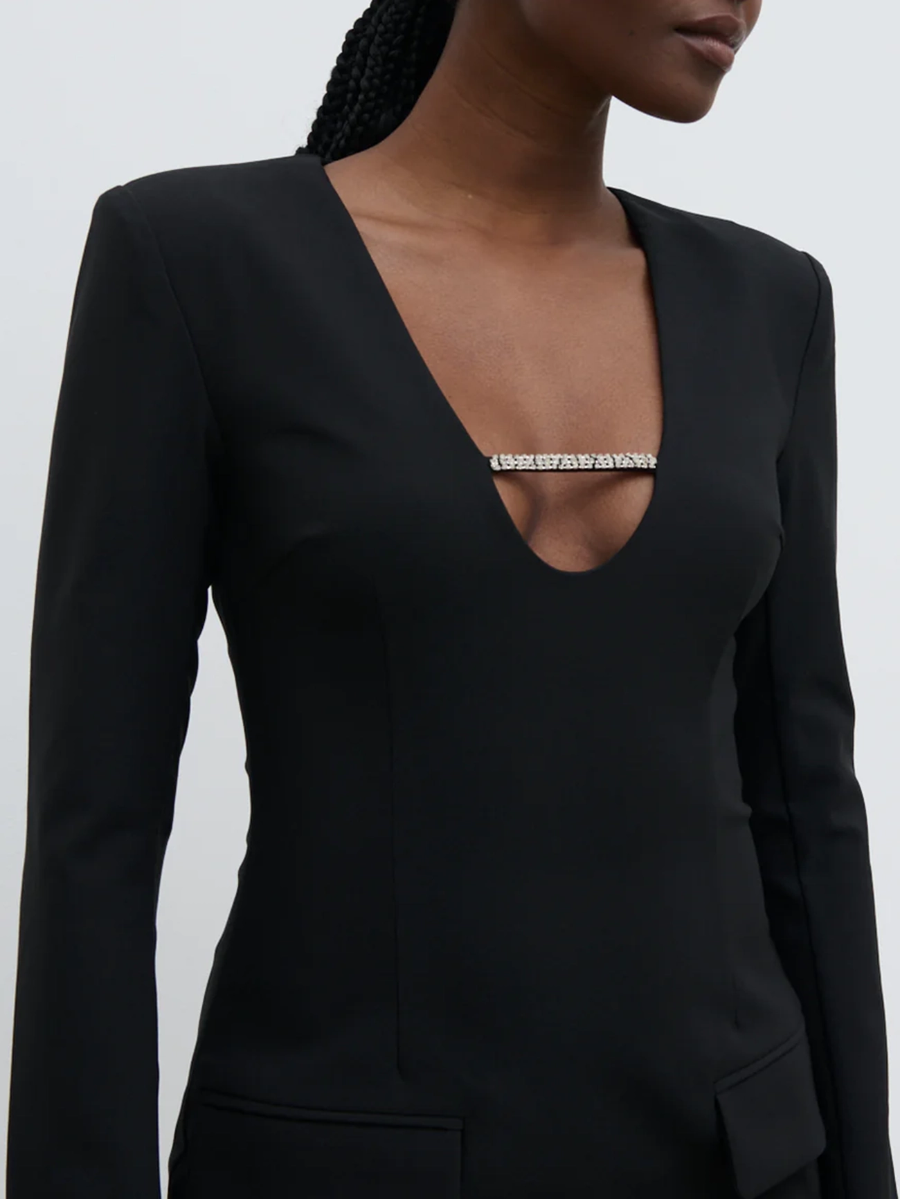 Embellished Trim Mini Dress