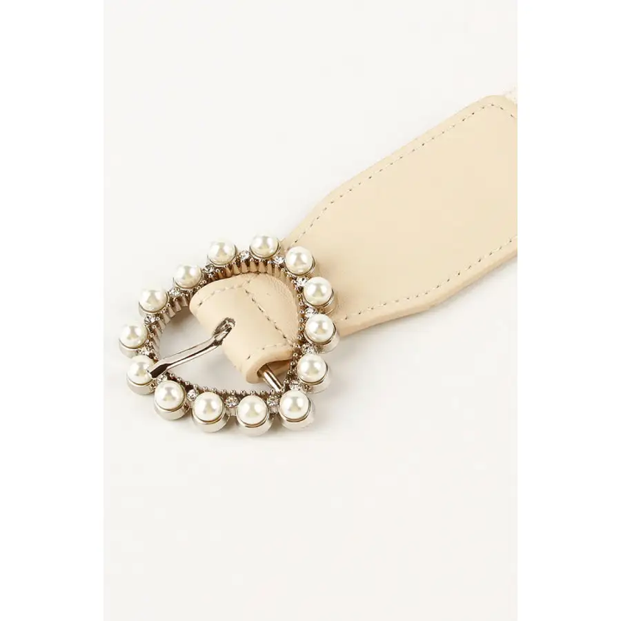 Pearl Heart Buckle Elastic Belt