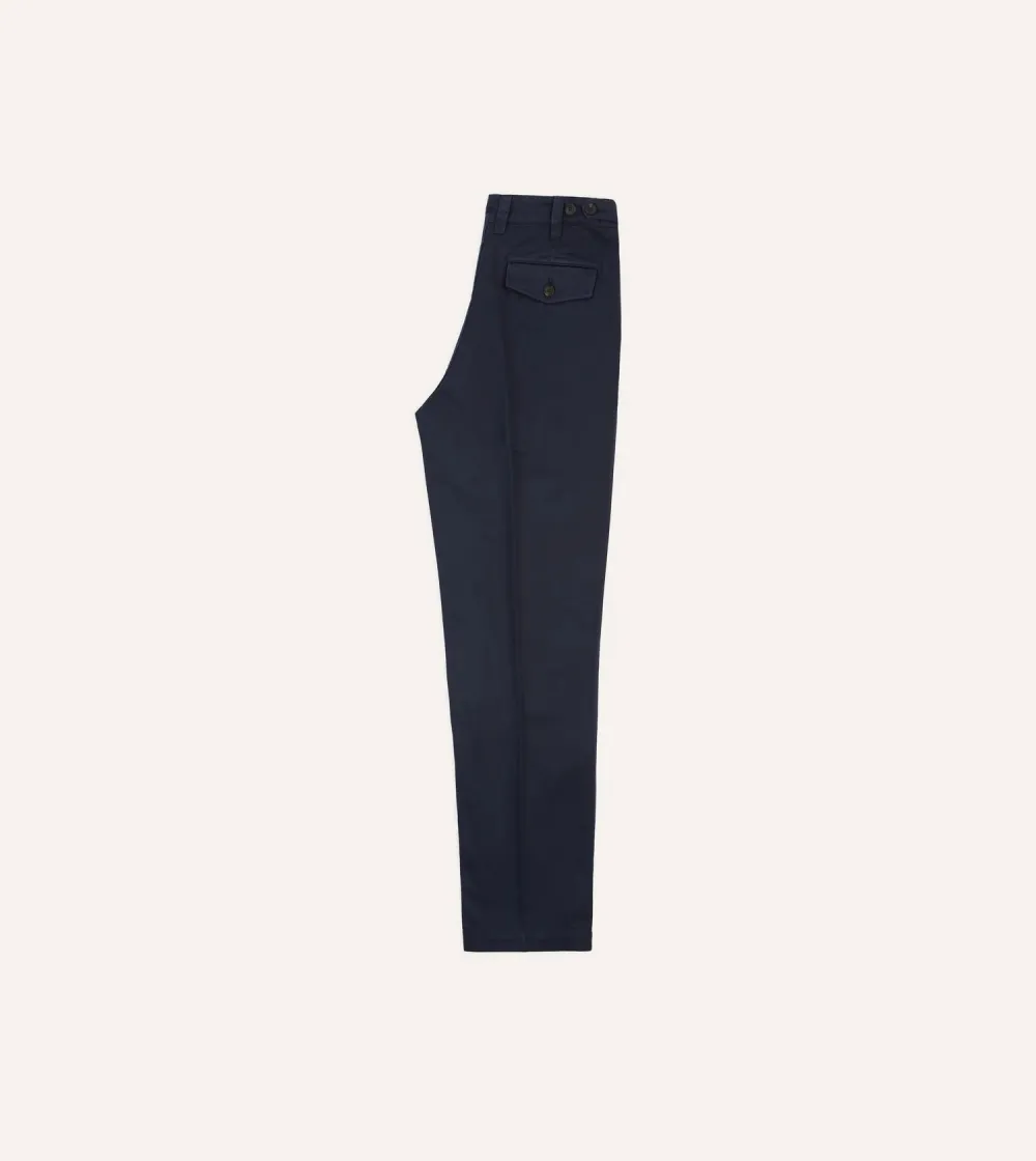 Daily Navy Cotton Flat Front Chino
