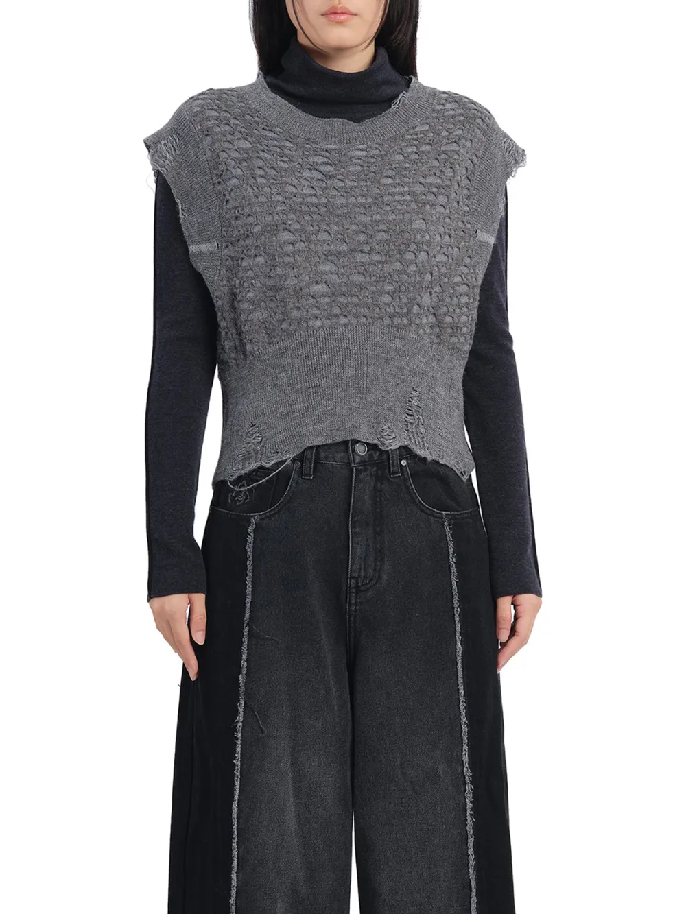 Basic Solid Turtle Neck Knit Top