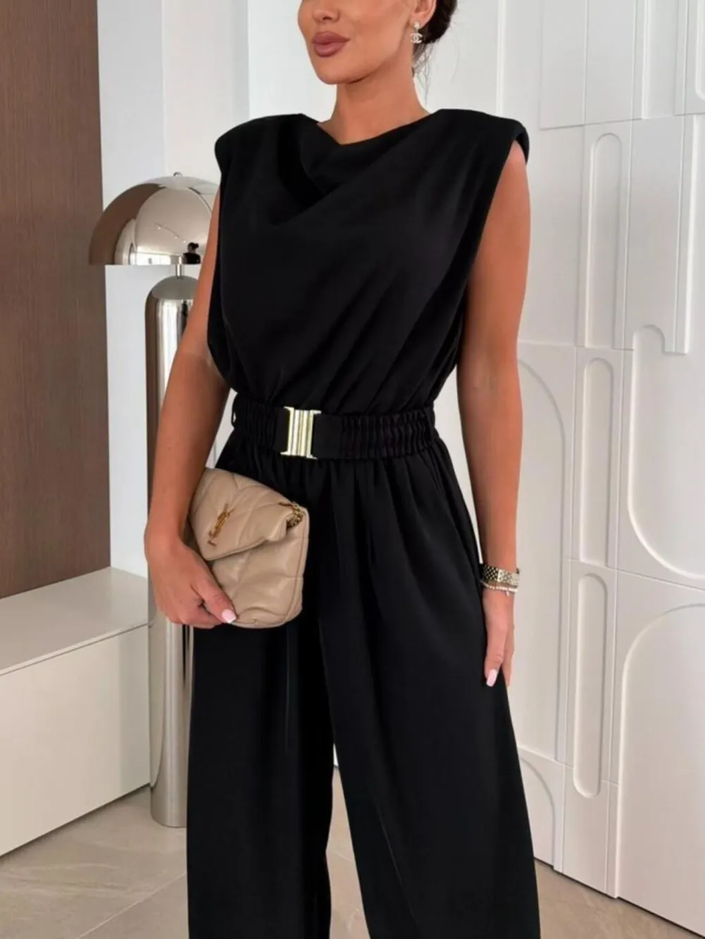 Clean Wide Leg Sleeveless Jumpsuit