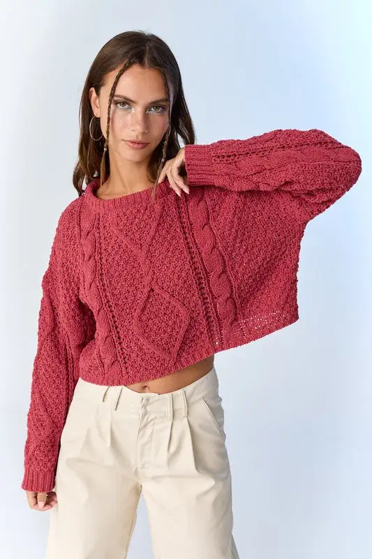 Cutting Edge Cable Knit Sweater