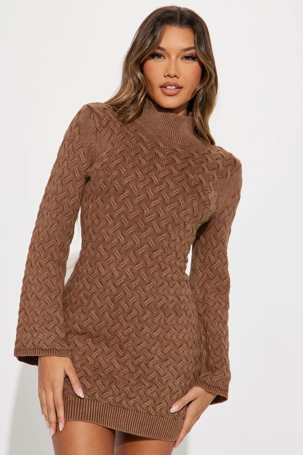 London Sweater Mini Dress - Mocha
