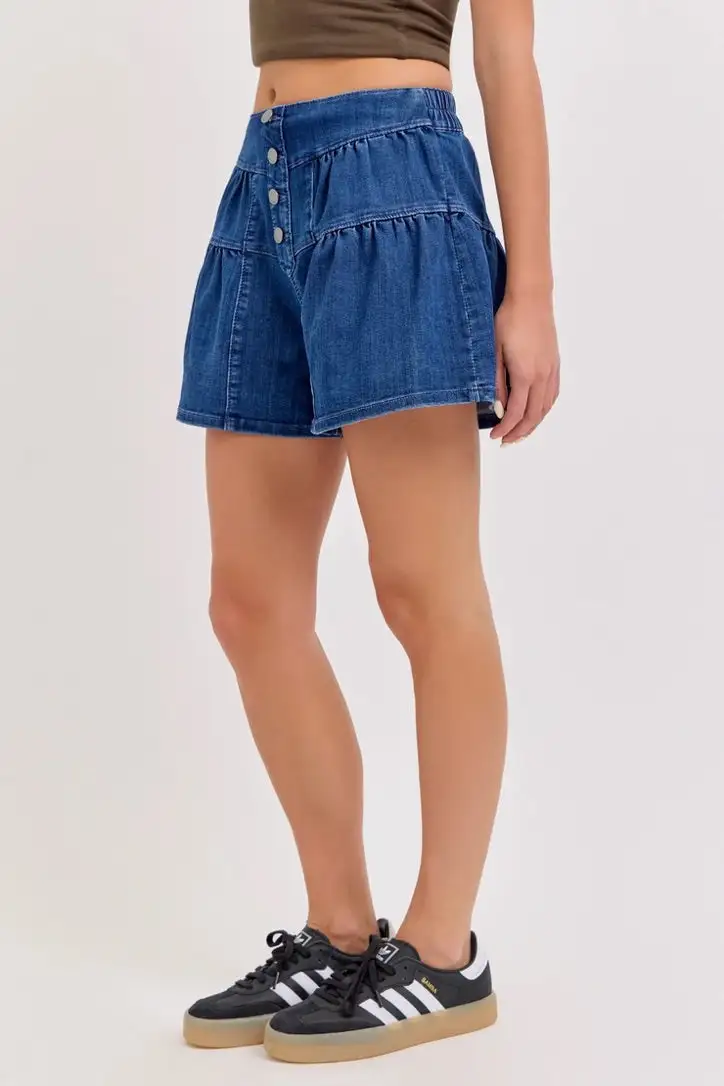Modern Roomy High Waist Cotton Blend Casual Shorts