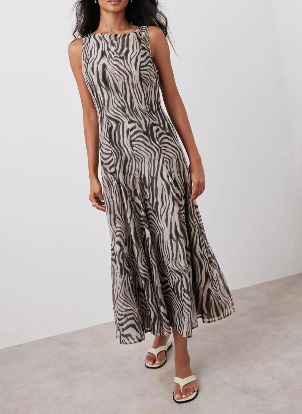 Casual Style Zebra Print Maxi Dress
