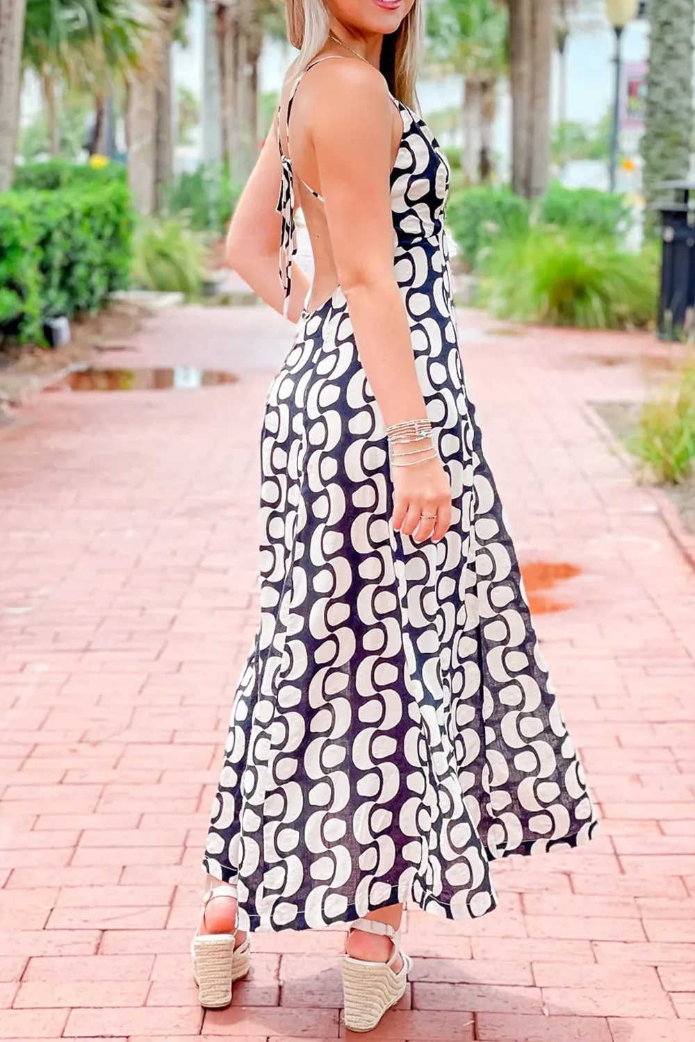 Black And White Printed Dress