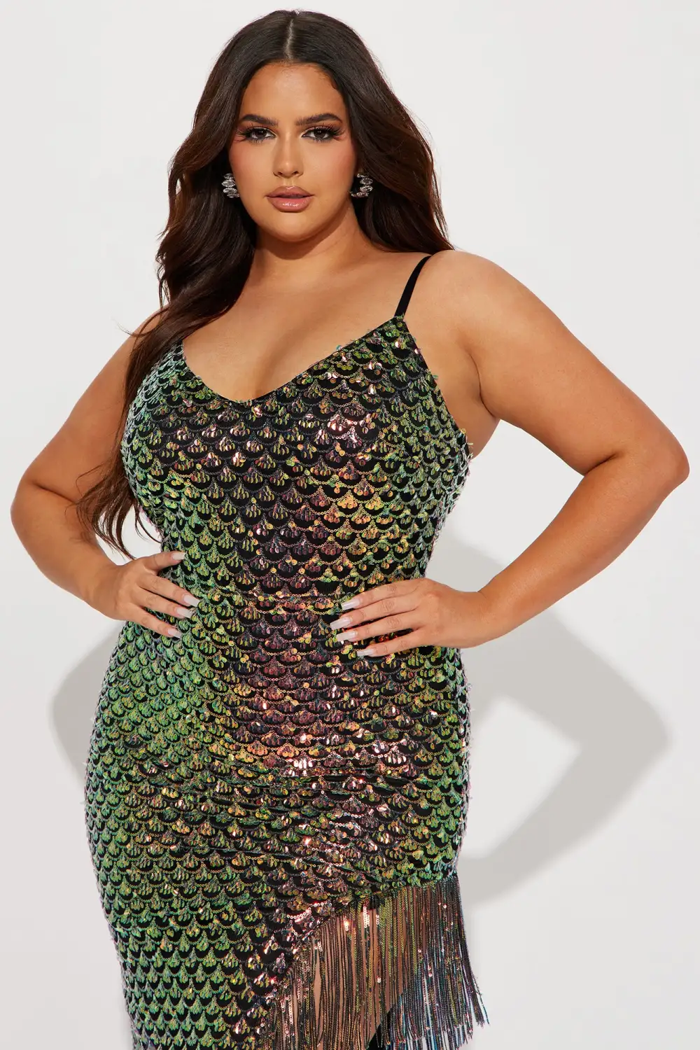 All I Can Sea Sequin Midi Dress - Black