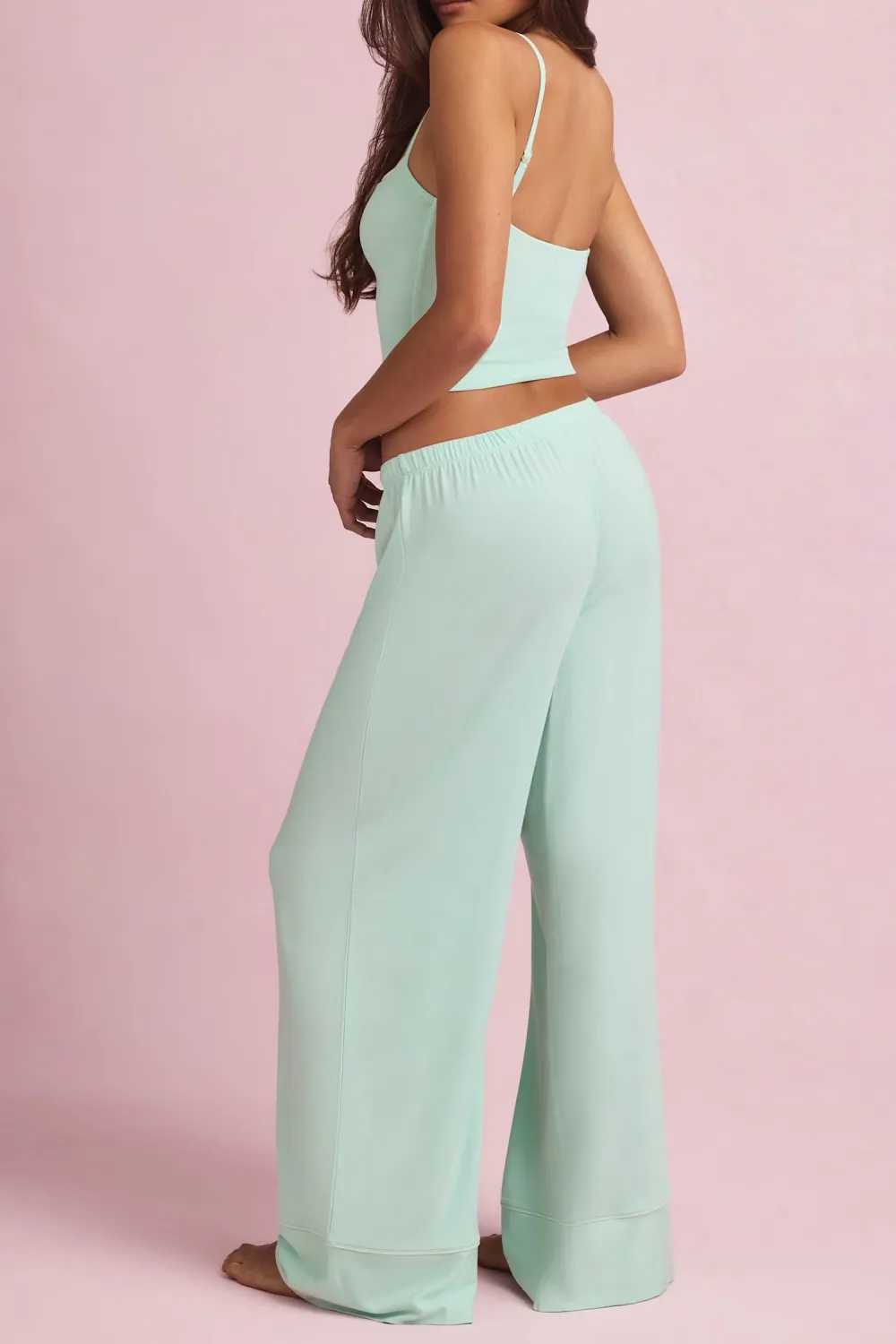 Relaxed Fit Elastic Waist Loose Trousers
