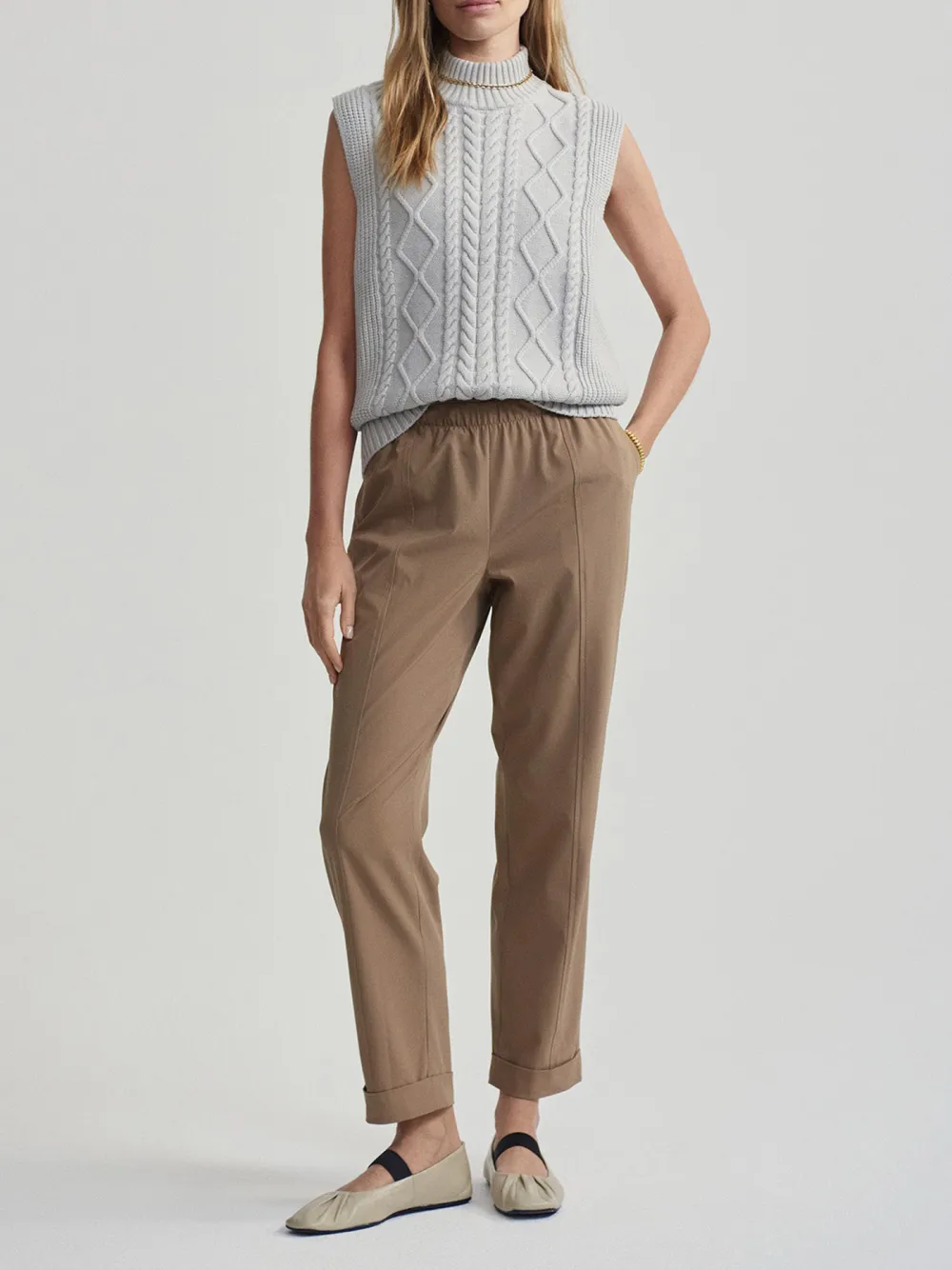 Argyle Pattern Roll Neck Vest