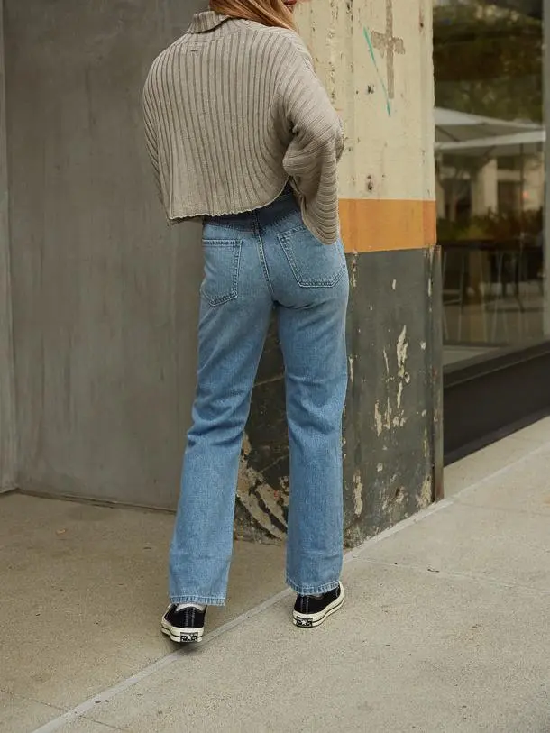 Distressed Straight Jeans