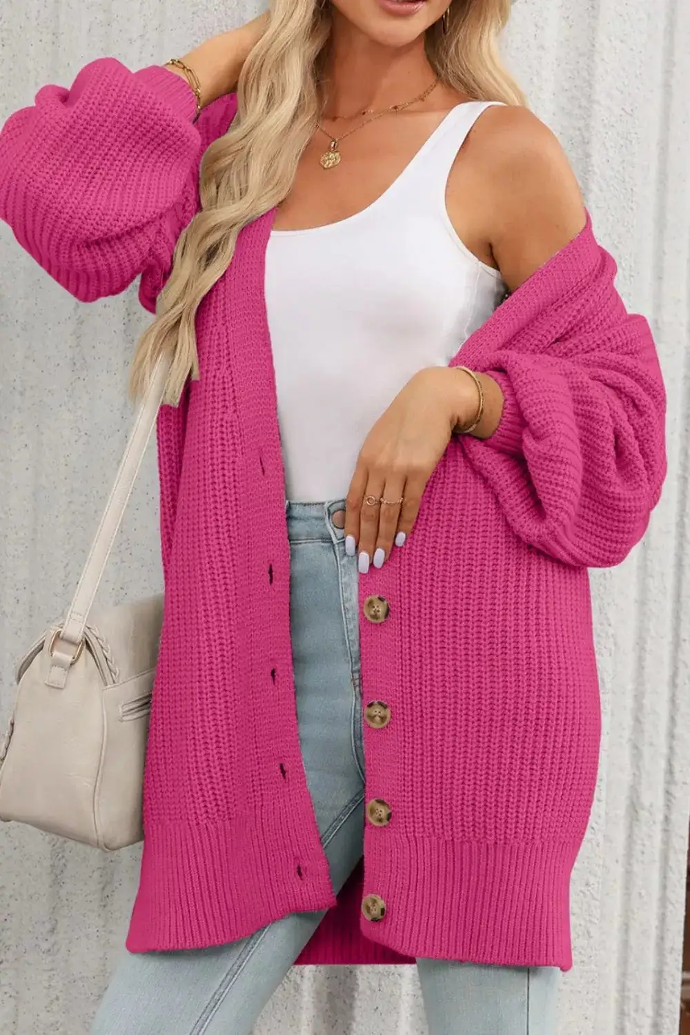 Chunky Knit Button Down Cardigan