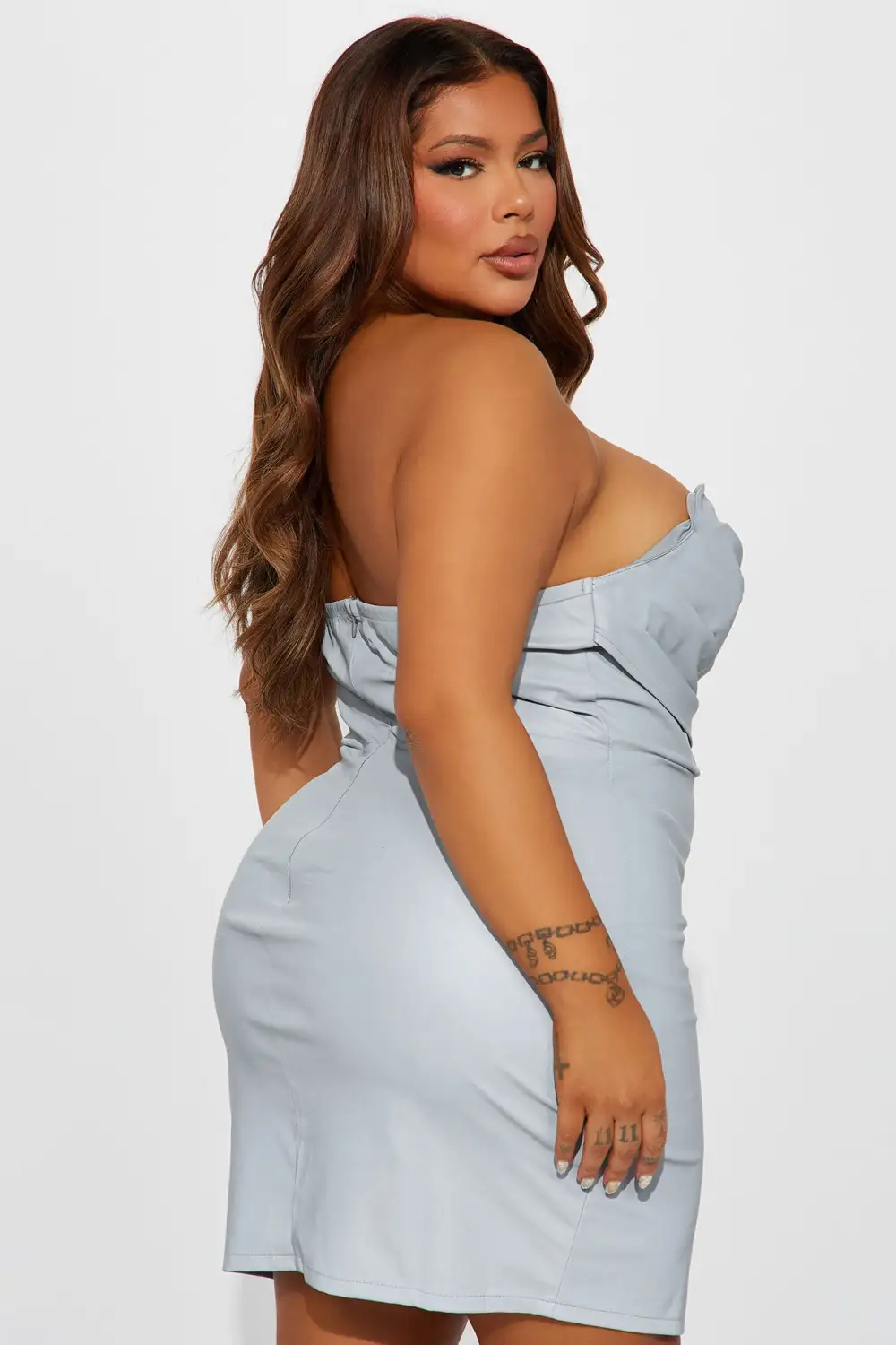 Nora Babe Reflective Mini Dress - Silver