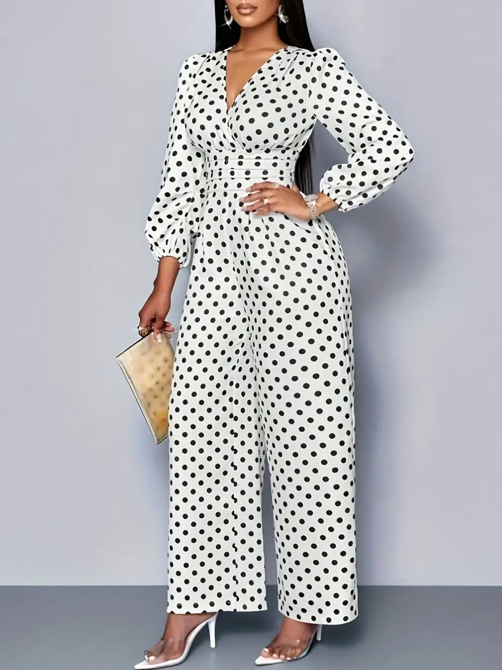 Wide Leg Polka Jumpsuit