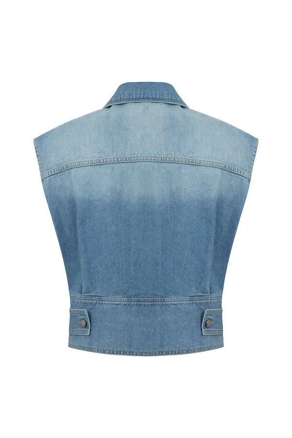 Sleeveless Denim Vest