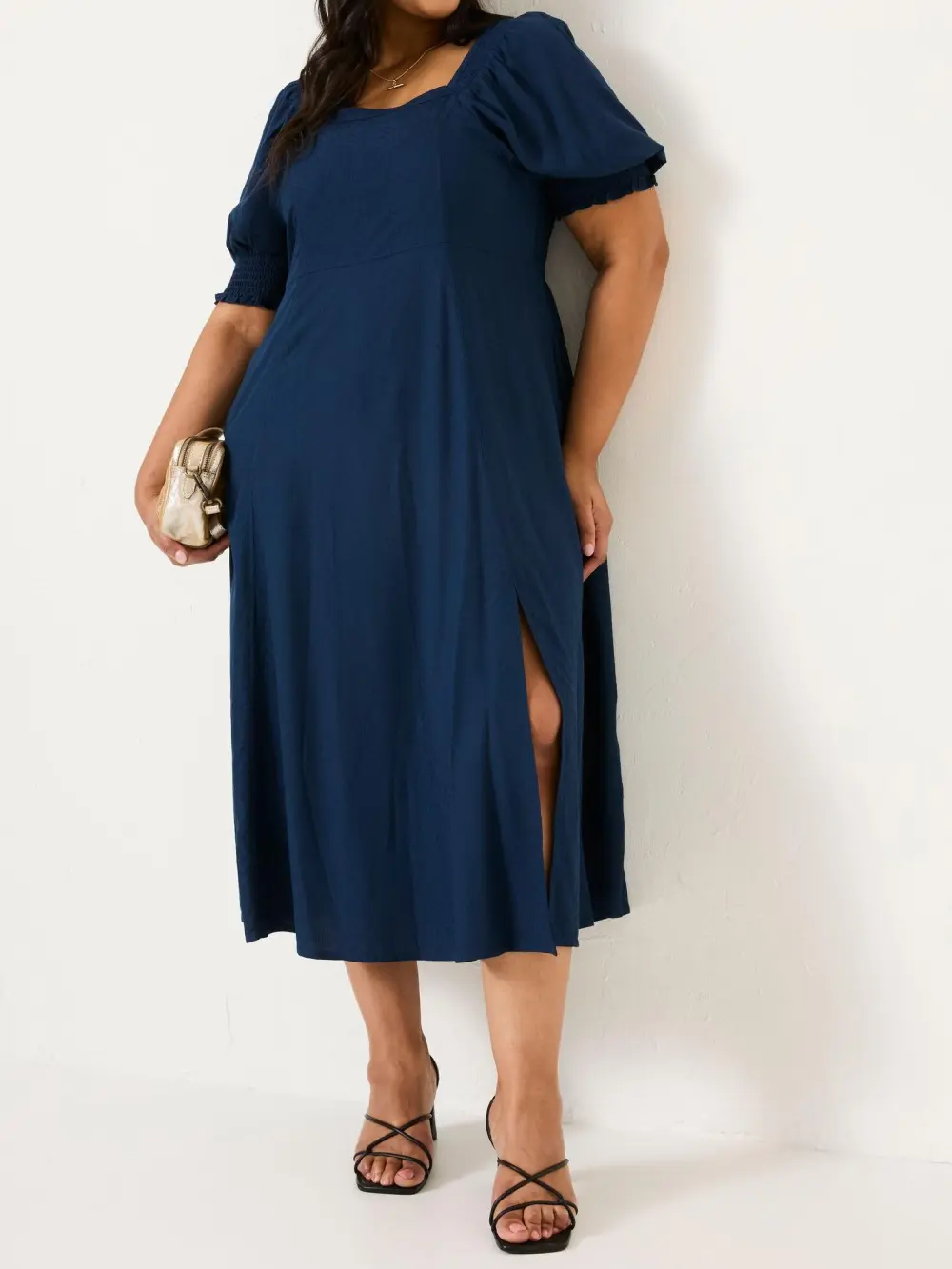 Indigo Blue Bloom Midi Dress