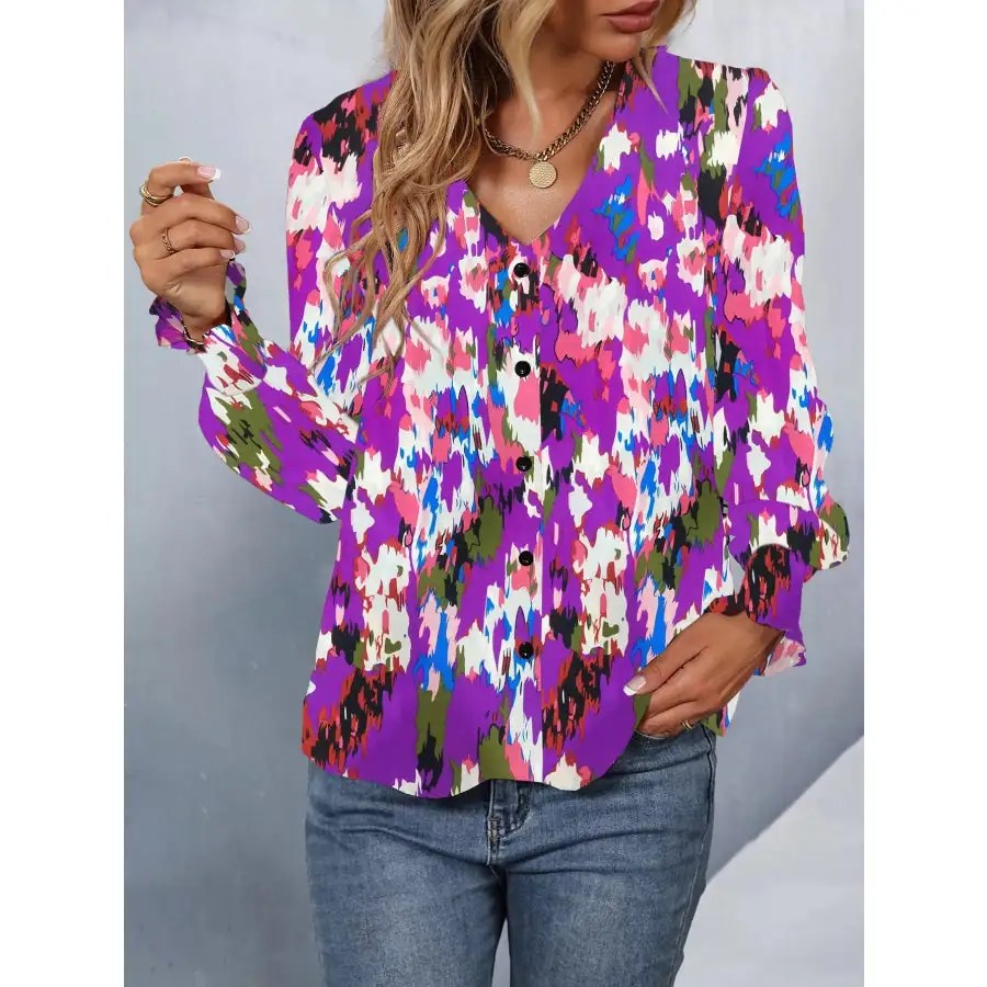 Everyday Button Up Print Button Up Shirt