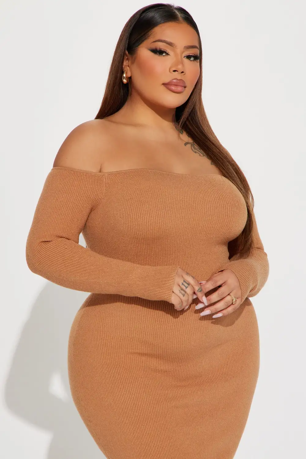 Regina Sweater Maxi Dress - Camel
