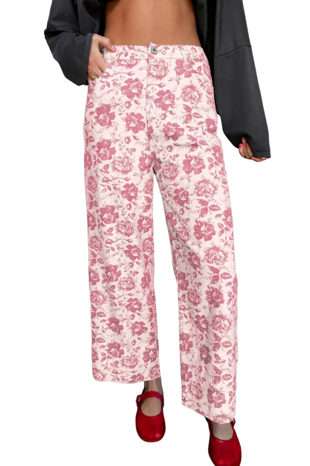 Floral Print Vintage Shift Jeans