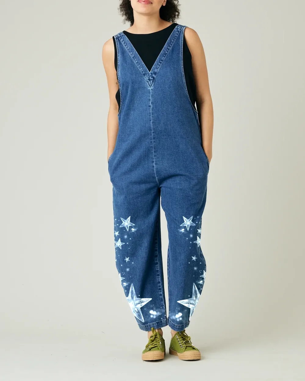 MID BLUE DENIM JUMPSUIT