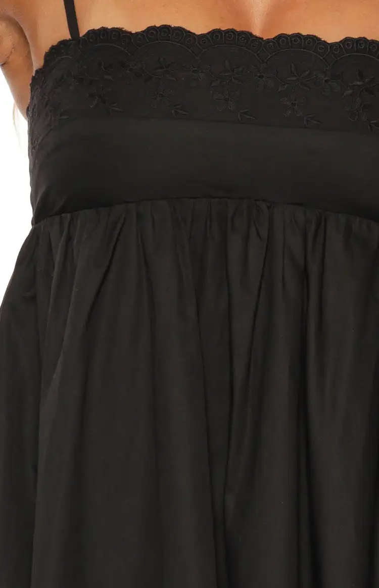 Square Neck Embroidered Eyelet Mini Dress