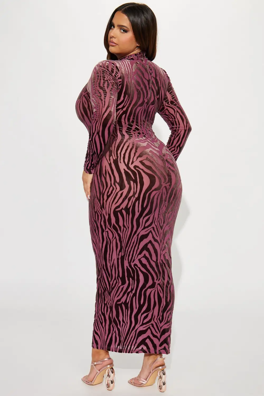 Running Wild Mesh Maxi Dress - Pink/combo