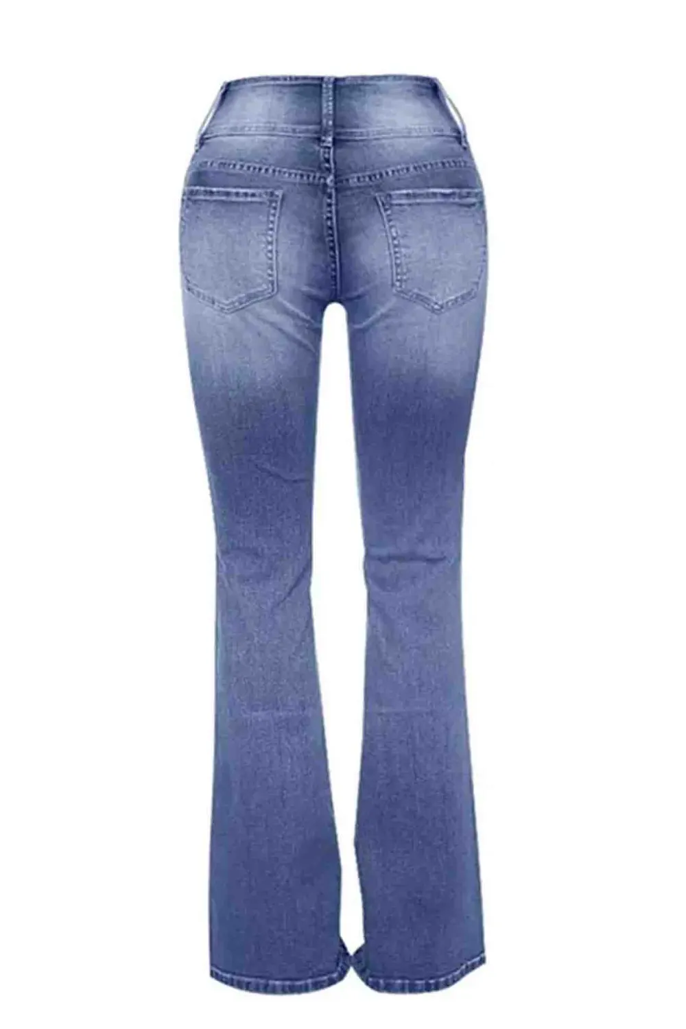 Side Button Flare Jeans