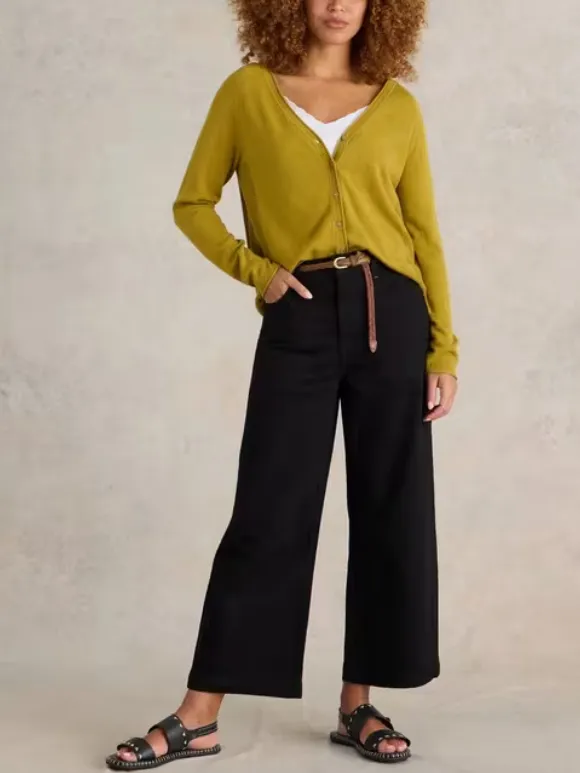 Cropped Wide Leg Jean In Pure Black