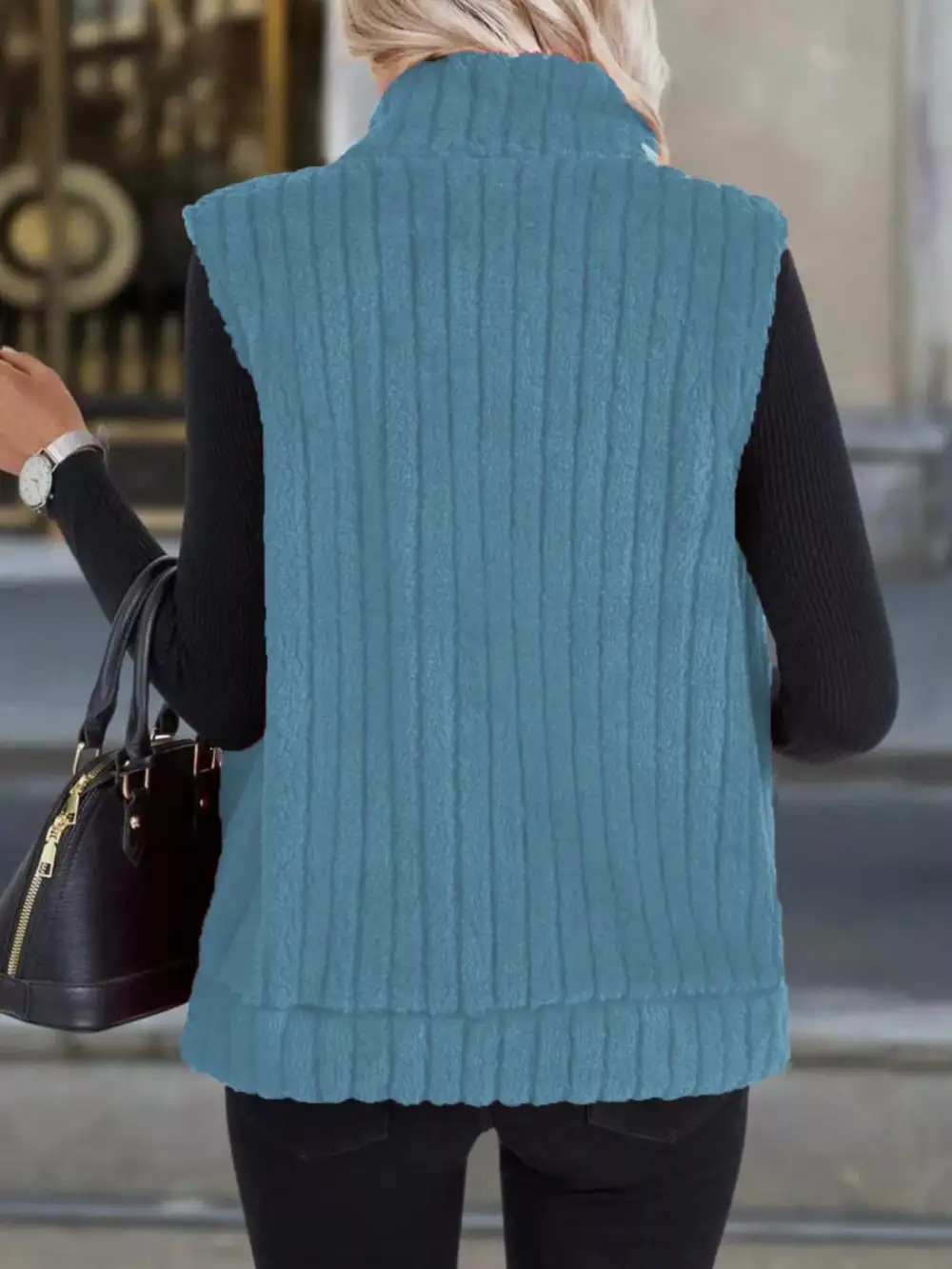 Full Size Fleece Zip-Up Vest