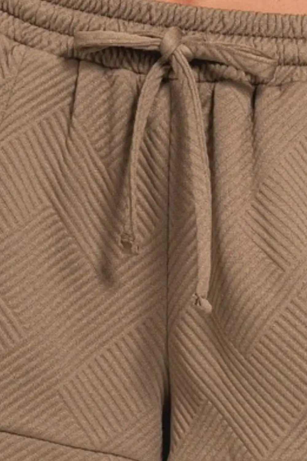 Easygoing Textured Knit Jacquard Drawstring Shorts