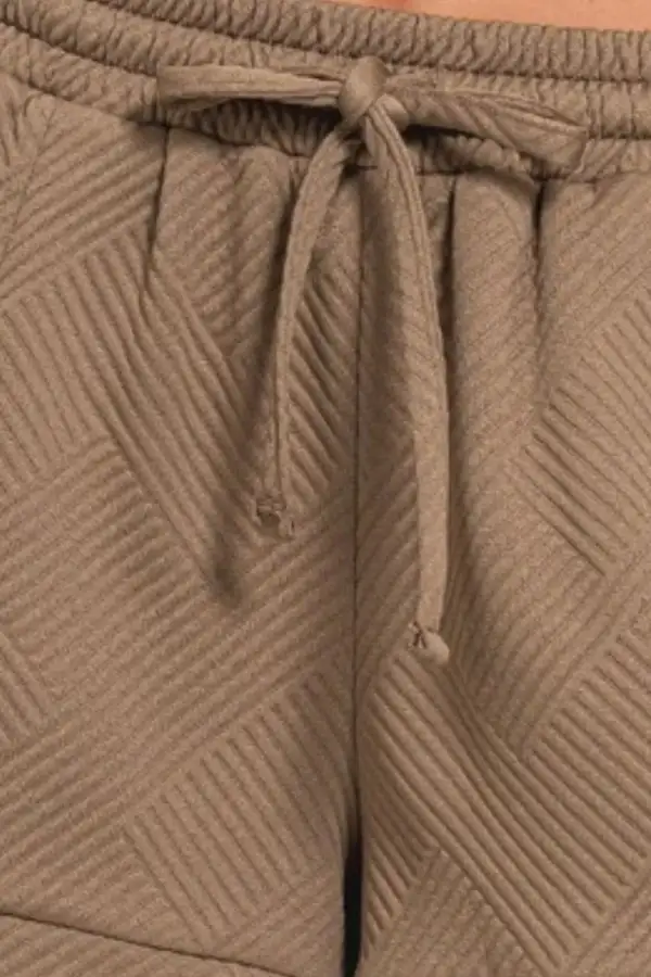Easygoing Textured Knit Jacquard Drawstring Shorts
