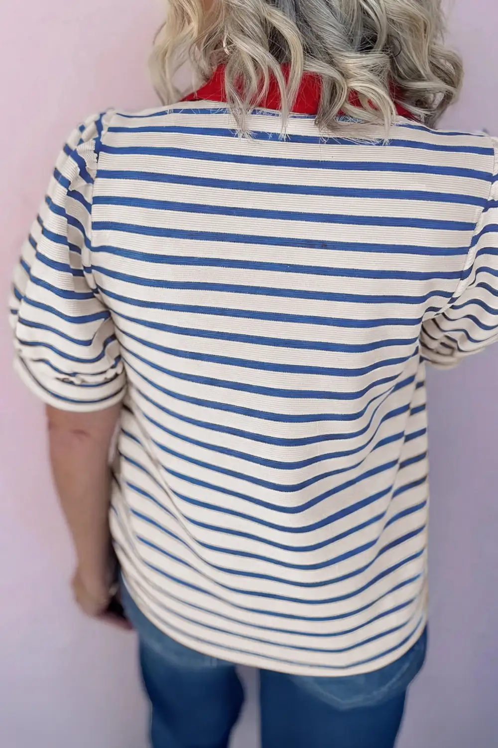 Puff Sleeve Collared Blouse